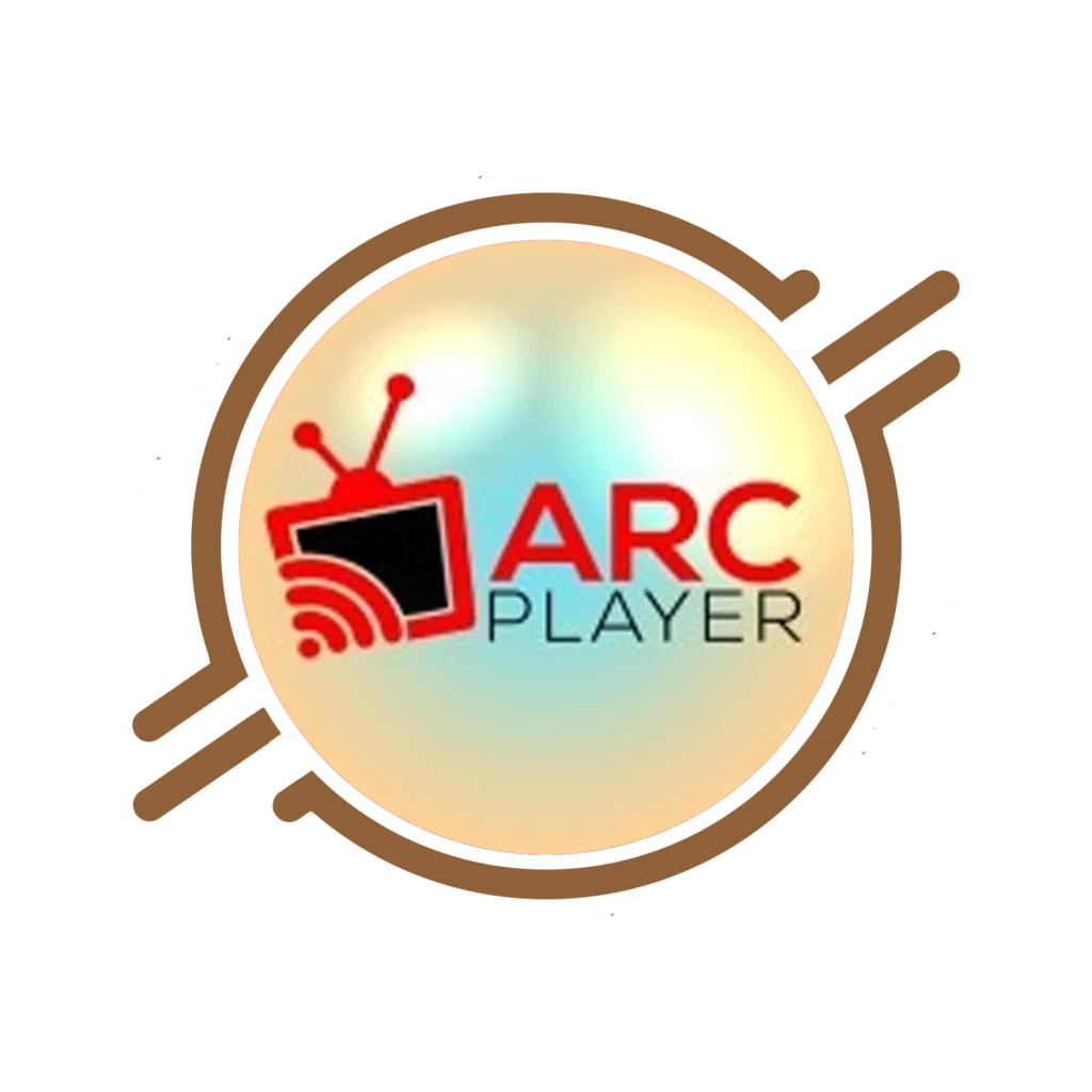 ARC Player IPTV application displaying live TV channels and on-demand content on a smart device