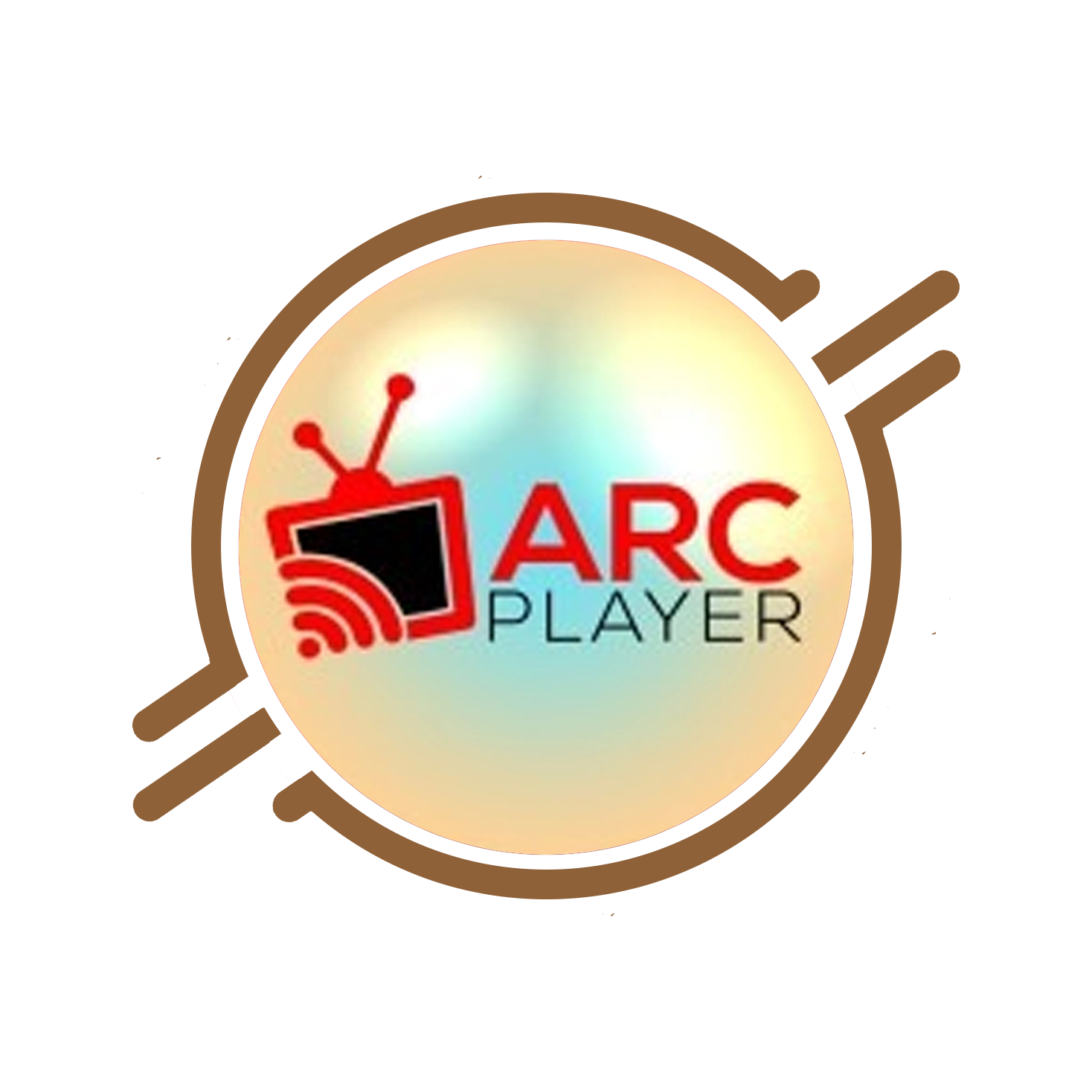 ARC Player IPTV application displaying live TV channels and on-demand content on a smart device