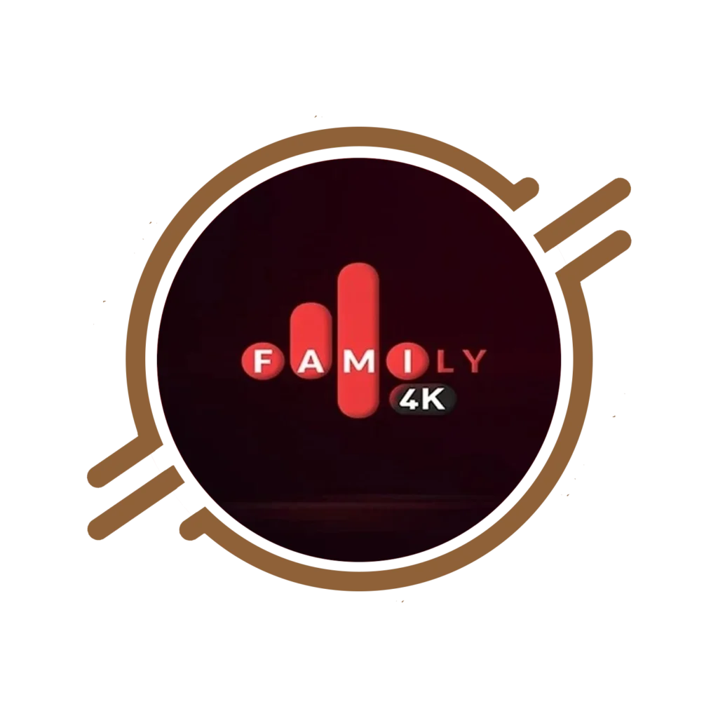 Family Player IPTV interface showing organized live TV and family-friendly on-demand content on a smart TV