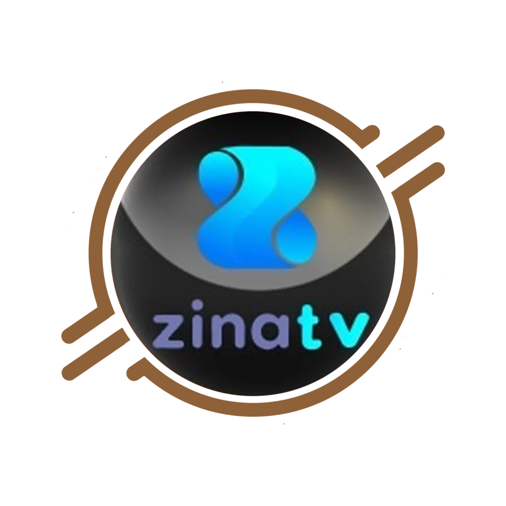 Zina TV IPTV application displaying live channels and video on demand on a smart TV screen